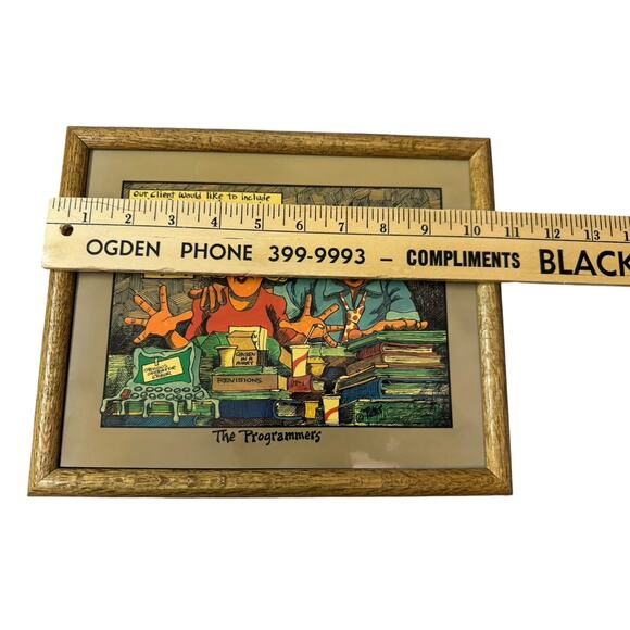 Vintage PETER PRINTS Computer Programmer Comic Strip Cartoon Print Framed Art - Picture 3 of 5